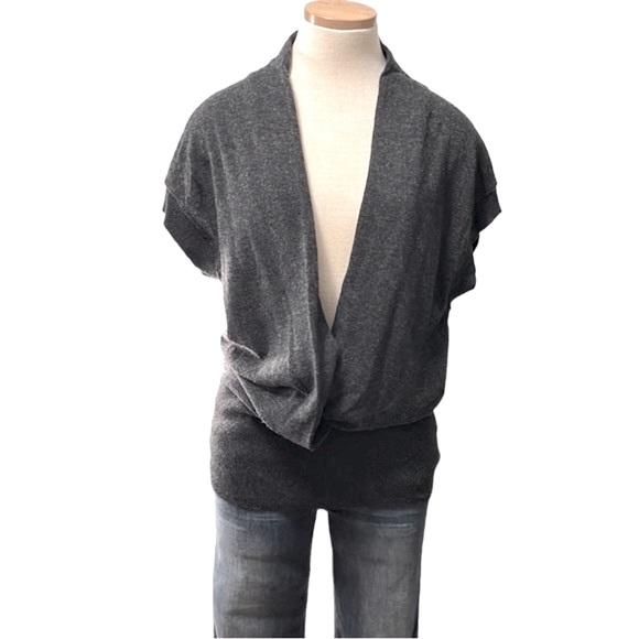 Banana Republic Wrap-Front Sweater, Black, Medium - Picture 3 of 10